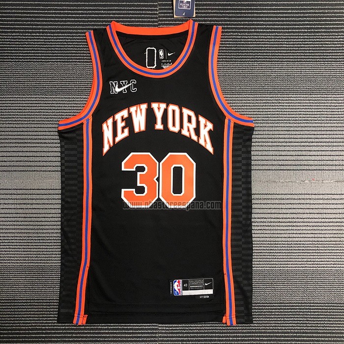 Camiseta New York Knicks Julius Randl NO 30 Ciudad 2021-22 Negro